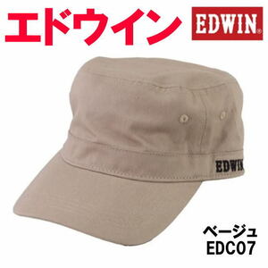 ベージュ エドウイン EDWIN ツイルワークキャップ オールシーズン EDC07 帽子