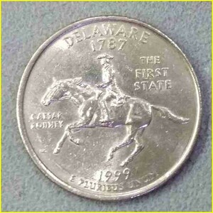 【アメリカ 50州25セント硬貨《デラウエア州》/1999年】クォーターダラーコイン/50州25セント硬貨プログラム/The 50 State Quarters Progra