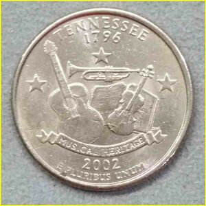 【アメリカ 50州25セント硬貨《テネシー州》/2002年】クォーターダラーコイン/50州25セント硬貨プログラム/The 50 State Quarters Program