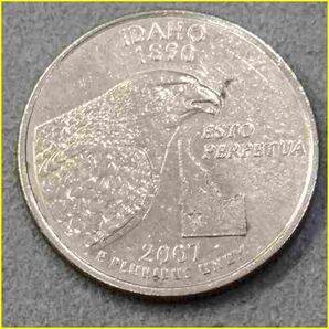 【アメリカ 50州25セント硬貨《アイダホ州》/2007年】クォーターダラーコイン/50州25セント硬貨プログラム/The 50 State Quarters Programの画像2