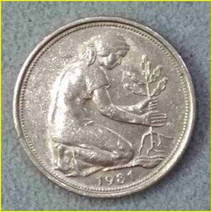 【ドイツ 50ペニヒ 硬貨/1981年】 50 PFENNIG 旧硬貨 /西ドイツ/コイン/古銭の画像3