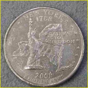 【アメリカ 50州25セント硬貨《ニューヨーク州》/2001年】クォーターダラーコイン/50州25セント硬貨プログラム/The 50 State Quarters Prog