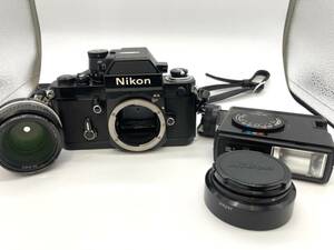 【11451】 NIKON ニコン F2 ASフォトミックASブラック NIKKOR AI 50mm f1.4 単焦点レンズ ストロボ SB-7 外観美品 