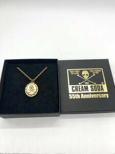 【12491】箱付き CREAM SODA クリームソーダ 55周年記念 スカルネックレス ゴールド