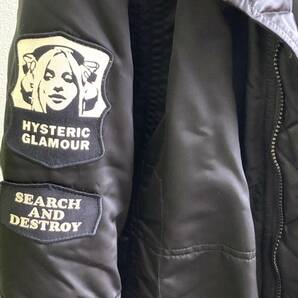 【12959】HYSTERIC GLAMOUR プリマロフト コート ファー PRIMALOFT ワッペン SEARCH AND DESTROY ヒステリックグラマー サイズSの画像2