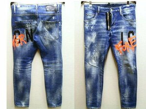 即決[44]DSQUARED2 22SS SKATER JEAN グラフィティ プリント スケーター ジーン スリム デニム S79LA0040 パンツ■5762