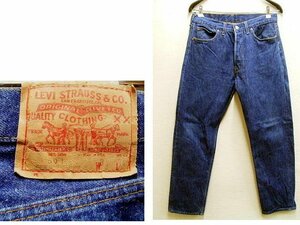 ●即決[W34]濃紺 ビンテージ Levi's 501 ハチマル 80年代 80's USA製 アメリカ トップボタン522 デニムパンツ■6872