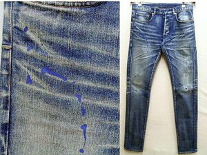  prompt decision [W31]Dior Homme 11SS Chris period INK ME ink mi- blue paint stretch skinny slim Denim 163D020TY456 pants #80