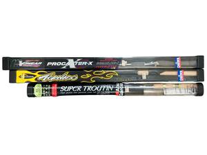 45【未使用品】 Daiwa/ダイワ Abu Garcia/アブガルシア 釣り竿3本セット PROCASTER-X TORNADO SUPER TROUTIN 餌釣り ルアー ロッド ジグ