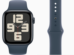 【新品 未開封】Apple Watch SE 第2世代 GPS 44mm ミッドナイトアルミニウムケース と ストームブルースポーツバンド M/L(PCA1276-1)
