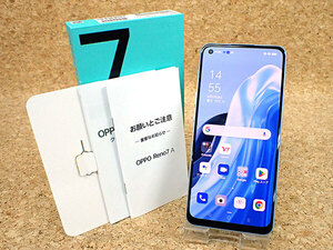 ☆【中古】SIMフリー ワイモバイル OPPO Reno7 A ドリームブルー A201OP スマホ 本体 制限〇 一括購入(PZ104-16)