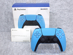 【中古 良品】純正 PlayStation5 DualSense ワイヤレスコントローラー スターライト ブルー CFI-ZCT1J05 PS5(PDA208-5)