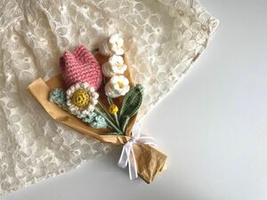 GWセール　毛糸の花束　花束　ハンドメイド　枯れない花束　