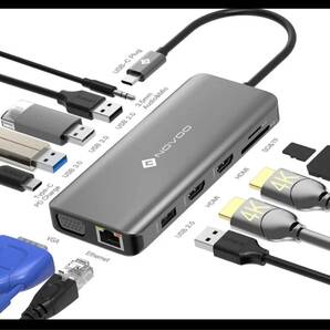 NOVOO トリプルディスプレイ 12-in-1 USB-C ドッキングステーション 人気 USB C ハブ