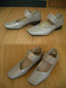 BeauFort view four to* original leather beige beautiful legs walking shoes beautiful goods *23.5EEE