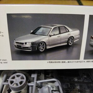 アオシマ プラモデル 1/24日産 スカイライン 25GT TURBO ER34 ’01 TE37ホイール付属の画像7