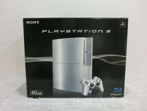 T【B4-29】【140サイズ】PS3 プレイステーション3 本体セット 40GB/ゲーム機/通電可/ジャンク扱い/※傷・外箱傷み有_画像1