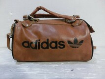 T【F4-54】【60サイズ】▲adidas アディダス/ミニボストン フェイク レザー ショルダーバッグ/※破れ・使用感有り_画像1