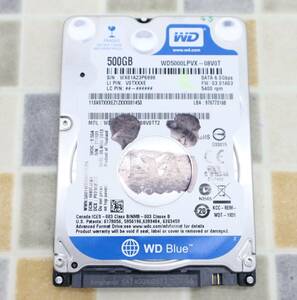 ∠ 500GB｜ SATA 2.5インチ 内蔵 ハードディスク｜WD Western Digital WD5000LPVX HDD｜フォーマット済み ■O1212