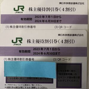 JR East Japan stockholder complimentary ticket 24*6/30 till 2 sheets 