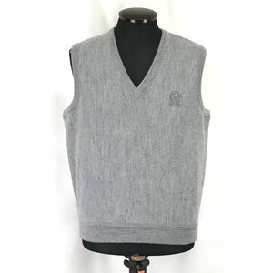 日本製★リンクス/LYNX★ウール100％/ニットベスト/ゴルフ【メンズL/グレー/gray】Tops/Shirts/Best◆BH610