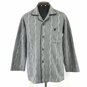 ライルアンドスコット/LYLE&SCOTT COLLECTION★ストライプ柄/紳士パジャマ/ルームウェア上【メンズM/グレー/gray】Tops/Shirts◆BH622