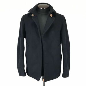 ボタンなし特価★エディフィス/EDIFICE★裏地キュプラ/100％ウールコート【44/メンズS/紺/navy】Coat/Jacket/Jumper◆pBH623