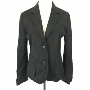  сделано в Японии * Ships /SHIPS* подкладка полоса рисунок cupra / tailored jacket [ женский L/ чёрный /black] блейзер /2. кнопка /Jacket*BH628