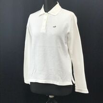 日本製★クロコダイル/crocodile★長袖ポロシャツ【レディースM/白/white】Tops/Shirts◆BH655_画像2