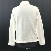 日本製★クロコダイル/crocodile★長袖ポロシャツ【レディースM/白/white】Tops/Shirts◆BH655_画像3