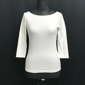 日本製★アニエスベー/agnes b.★七分袖Tシャツ/ラウンドネック【T1/レディースS程度/白/white】Tops/Shirts◆BH655