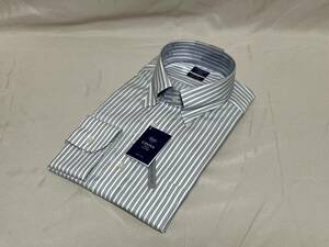 新品未使用 41-82 CHOYA SHIRT FACTORY アポロコット 長袖ワイシャツ 綿100％ ノーアイロン 形態安定 百貨店 ホワイト ストライプ　Yシャツ