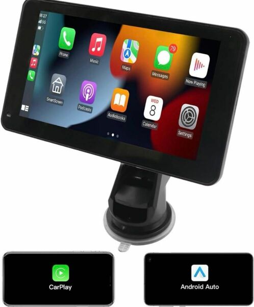 CarPlay 7インチ オーディオ一体型　ポータブル AirPlay機能付き 車用ナビ