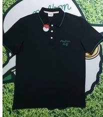 新品◆【格好いい】【通気品】メンズ100％コットン半袖ポロシャツGOLFMALBONゴルフTシャツ黒M