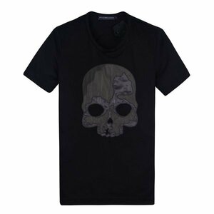 新品◆【格好いい】メンズ半袖ＴシャツHYDROGENハイドロゲン柄プリント黒L