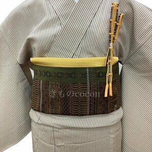 着物cocon★新品 夏物 帯揚げ・帯締め セット 丹後ちりめん 絽 黄系 和装小物 リユース保管品【4-8-5Y-0205-j】の画像10