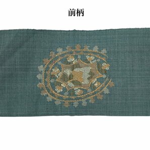 着物cocon★名古屋帯  正絹 緑系 長さ360 幅31.2  着物・小物別売り【4-10-3O-1806-j】の画像7