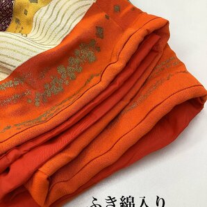 着物cocon★引き振袖 お引きずり 金駒刺繍 身丈183.5 裄丈61.5 緑系 正絹 ちりめん 結婚式 中型【4-20-7K-0004-t】の画像7