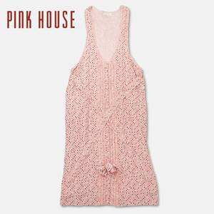 心おどるカラフルな水玉ドット！【 ピンクハウス 】ジャンパースカート ワンピース ピンク色 フリル くるみボタン PINK HOUSE