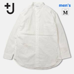 完売アイテム！オーバーサイズ！【 ユニクロ +J (M) 】白シャツ ロングテール UNIQLO スーピマコットンオーバーサイズスタンドカラーシャツ