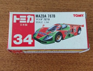 トミカ ミニカー 赤箱 日本製 マツダ 787B MAZDA 34 シール付き