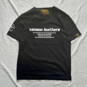 ★アウトレット処分 新品 VANSON VS22807S BLACK Mサイズ バンソン コットンTシャツ 半袖 Tシャツ A60419-19の画像2