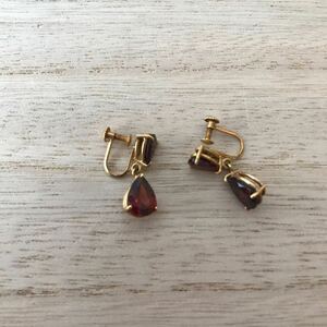 #K240 K18 garnet earrings 18 gold rete e-s total amount 3,5g secondhand goods Vintage Y postage 230