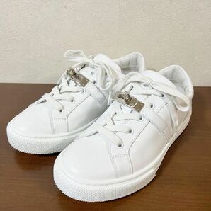 【極美品】HERMES エルメス デイ レザー スニーカー ケリー金具 size 36 1/2 ホワイト レディースの画像2