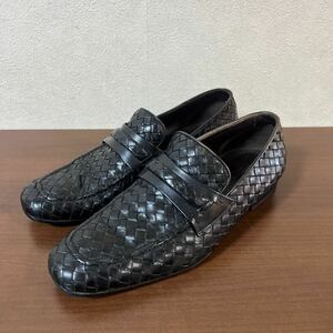 BOTTEGA VENETA ボッテガヴェネタ イントレチャート レザー ローファー スリッポン シューズ size 40 1/2 メンズ