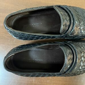 BOTTEGA VENETA ボッテガヴェネタ イントレチャート レザー ローファー スリッポン シューズ size 40 1/2 メンズの画像6