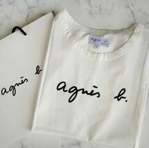 アニエスベーagnes b.半袖ロゴTシャツ　ホワイトレディースLサイズ_画像1