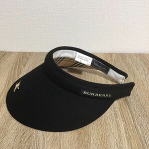 【美品】BURBERRY GOLF バーバリーゴルフ サンバイザー 帽子 ブラック 約56-59㎝の画像2