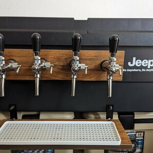 JEEP 氷冷式サーバー ビールサーバー 生ビールディスペンサー 4口 ステンレスチラー ドリップトレー付○イベント、アウトドア、キャンプにの画像1