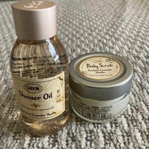 SABON ボディスクラブ&シャワーオイル　パチュリ・ラベンダー・バニラ